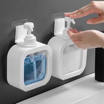 300/500ML leibkonna seebidosaator šampoon käsihuuhde vajutage-tüüpi plastikust läbipaistev dispenser Vannituba dušigeel pudel
