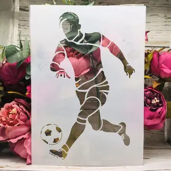 A4 29cm Jalgpalli Sport DIY Kihilisus Šabloonid Seina Maali Külalisteraamatusse Värvimine Reljeef Album Dekoratiivsed Mall