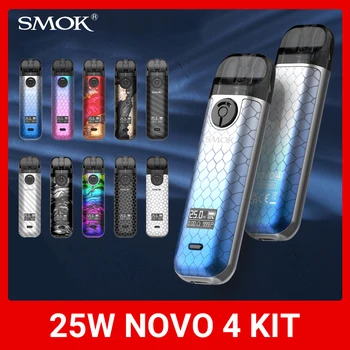Vape SMOK NOVO4 Kit Elektrooniline Sigaret Box Mod 800mah Aku electronique 25W 2ML Novo 4 Pod Kassett Aurusti LP1 Coil