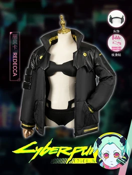 Anime Küberpunk: Edgerunners Cosplay Rebecca Riided Sugu Naised Punk Mantel Aluspesu Püksid Headdress Sobiks Halloween Kostüüm