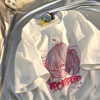 Naiste T-särk Anime Print Graphic Tee Särk Naiste Suvel Goth Top Harajuku E-Tüdruk Y2k Riided Esteetiline Harajuku Kawaii Tees