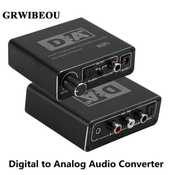 HIFI DAC Amp Digitaal-Analoog Audio Converter Dekooder 3,5 mm AUX RCA Võimendi Adapter Toslink Optiline Koaksiaal Väljund 24 bit DAC
