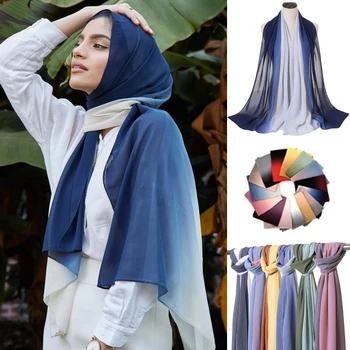 180*70cm Kalle Mull Moslemi Sifonki Hijab Salli Naiste Mood Islami Araabia Salli Wrap Pea Sallid Valmis Kandma Headscarf