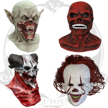 Õudus Deemon Vampiir Red Devil Mask Kloun Lateksist Mask Halloween Kostüüm