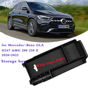 Auto Taga Storage Box Mercedes-Benz GLA H247 AMG 200 250 E 2020~2023 Center Console Korraldaja Plaat, sisustuselemendid