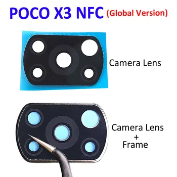 Uute Tagasi Tagumine Kaamera Klaasist Objektiiv Xiaomi Mi POCO X3 NFC Globaalne Versioon Kaamera Klaas Objektiivi Raami Liimiga Kleebis
