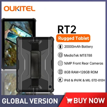 Oukitel RT2 Karm Tablett Suur Aku 20000mAh Mobiiltelefonid 8GB+128GB Android 12 Tabletti 16MP Kaamera 33W Tasuta Pad 4G Neto