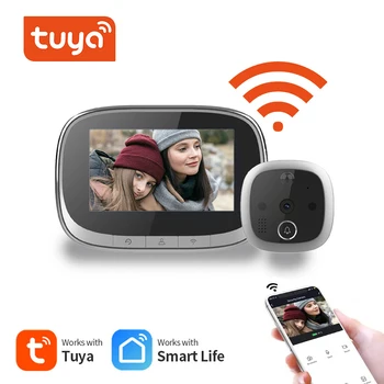 Tuya WiFi Video Uksekell-Kaamera, Kellamäng,Night Vision, liikumistuvastus,2-Suunaline Audio, Cloud Storage, 4.3-Tolline LCD Ekraan Ekraan