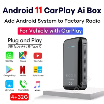 UUS Wireless Apple Carplay Ai Box Android 11 Süsteemi GPS Stereo MirrorLink jaoks Citroen Chevrolet Hyundai Honda Nissan Toyota Asukoht