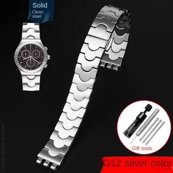 Uus Roostevabast Terasest rihm 12mm Jaoks Swatch terasest metallist watch band YSS213G YSS288G YSS222G Kokkupandavad pannal watchband naiste Käevõru