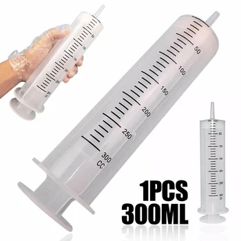Suur 300ML Plastmassist Süstal Võimsus Süstal Läbipaistev Korduvkasutatavad Steriilne Mõõtmise Süstimist Süstla Toitainete Hydroponics