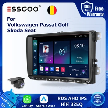 ESSGOO 9 Tolline autoraadio Android Auto CarPlay Stereo Volkswagen Passat B6 Golf Polo Seat Skoda Multimeedia Mängija, Pea Üksus