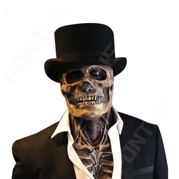 3D Reaalsus Täieliku Pea Kolju Mask Halloween Õudus Mask Liikuv Lõualuu Kiiver Skelett Lateks Hirmutav Halloween Maskid Maskeraad Prop