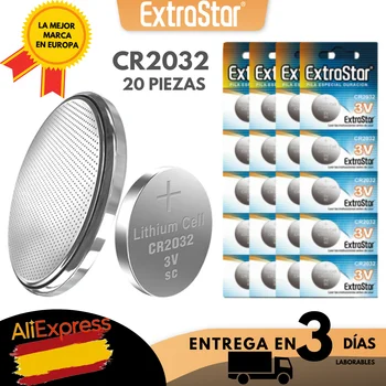 ExtraStar® 20 Tk CR2032 patareid 2032 3V liitium-nupp-nupp aku tüüp