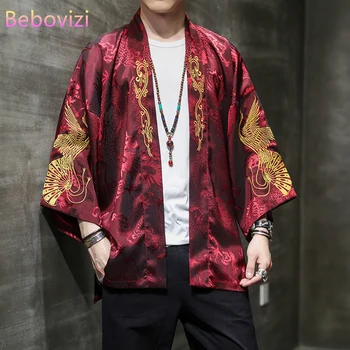 2020. aasta Sügisel Kevadel Valge Punane Tikand Yukata Harajuku Jaapani Mood Kimono Meeste ja Naiste Kampsun, Haori Obi-Aasia Riided