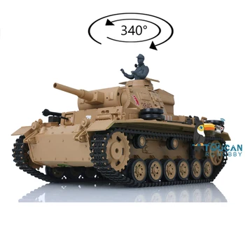 HENG LONG 1/16 Skaala 7.0 Plastikust saksa Panzer III H RTR RC Tank Mudel Toucan 3849 Remoted Autod BB Shooting Suitsu Ühik TH17363