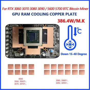 GPU RAM Vask jahutusradiaator RTX 3060 3070 3080 3090 5700 5600 BTC Bitcoin Kaevandaja GPU RAM Thermal Pad jahtuma 15-40 Kraadi