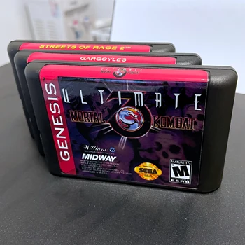 Ultimate Mortal Kombat 3 /Gargoyles /Tänavatel Raev 16 bit MD Mängu Kaart Genesis Punane Märgised Sega Mega Drive & Teke Süsteem
