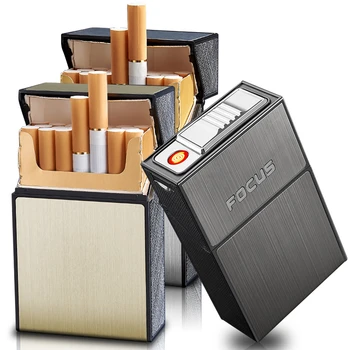 Portsigar Laadimine USB Kergem Metall-Sigaret Kasti Hingav Flameless Sigarettide Hoidmine Taskus Kasti Suitsetamine Tarvikud