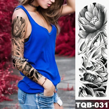 Uus Ajutine Tätoveering Kleebis Black Lotus Flower Stiilis Tattoo Käe Body Art Suur Ümbris Suur Võltsitud Tätoveering Kleebis