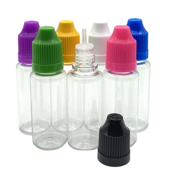 10tk 15ml Tühi Viaal PET Kõvast Plastikust Pudel Tilguti eeterlik Õli Vedel Jar Laste Kaitse Kate Ja Long Tip