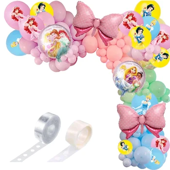 124pcs Disney Printsess Õhupallid Vanik Arch Kit Printsess Foolium Õhupallid Baby Shower Tüdrukute Sünnipäev Kaunistamise Tarvikud 4