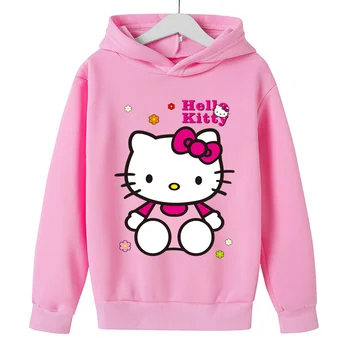 Kevadel ja Sügisel 2023 Hello Kitty Topp Anime Hello Kitty Topp Dressipluus Lapsed Mantel Beebi Poistele Tüdrukute Riided