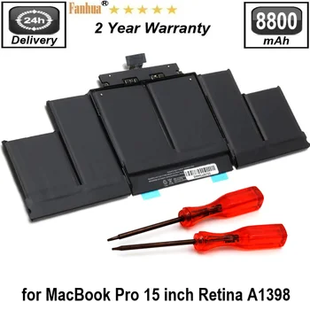 A1494 Sülearvuti Aku Asendaja MacBook Pro 15 tollise Võrkkest A1398 (Hilja 2013 & Mid 2014);sobivus Võrkkest ME293 ME294 11.26 V 95Wh