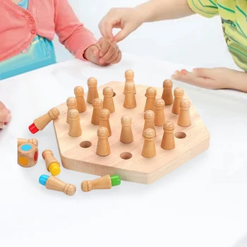 Puidust Montessori Mälu Male Montessori Mänguasi Lastele Hariduslik Mänguasi Arengu Mänguasi malelaual Mäng Sünnipäev Kingitus 4