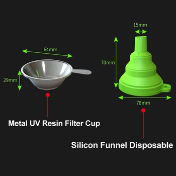 Kvaliteetne Metal UV-Vaik Filter Cup Lehter +Silikoonist Lehter Ühekordselt jaoks ANYCUBIC Footon DLP SLA 3D Printeri Osad 15